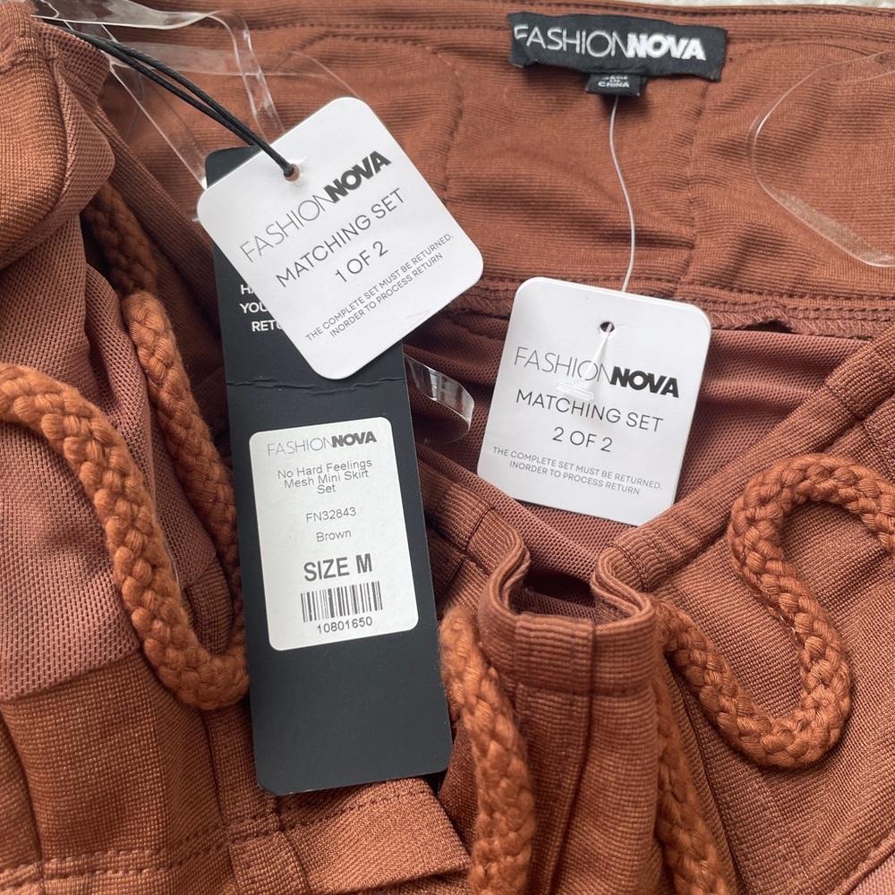 Fashion Nova Brown Mini Skirt Set - Picture 7 of 14